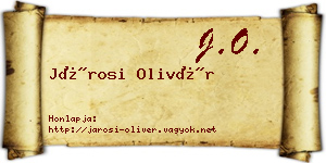 Járosi Olivér névjegykártya